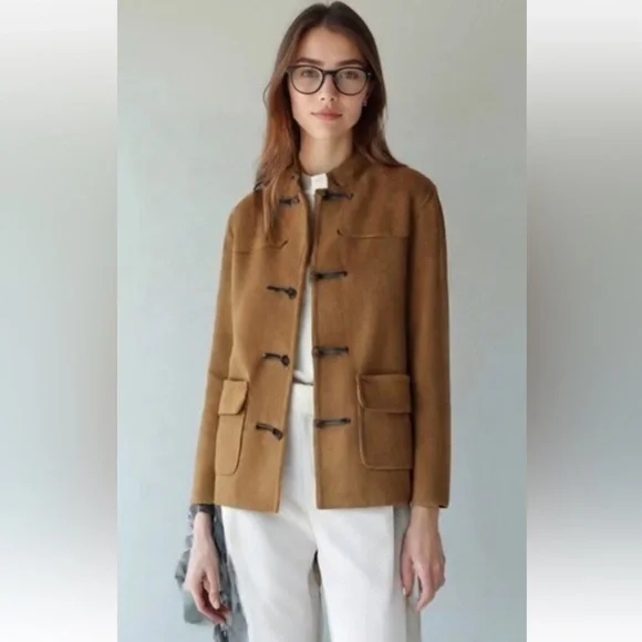 LILLY PULTIZER Camel Toggle Wool Pea Coat Girls Size 12 - Picture 4 of 14